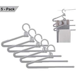 Pants Hangers, 5 Pack S-Shape Trousers Hangers Plastic Clothes Hangers Closet Space Saving for Pants Jeans Scarf Hanging (Gray)