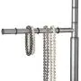 Lynk Floor Standing Pivoting Scarf, Belt, Jewelry Holder - Accessory Organizer Rack - Platinum