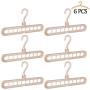AYOTALL 6 Pack Magic Clothes Hanger 9-Hole Hanger Multifunctional Heavy Duty Plastic Magic Hook Rotatable Space Saving Storage Organizer for Wrinkle-Free Shirts, Pants, and Coats - Beige