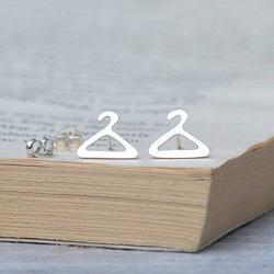 hanger earring studs handmade in sterling silver