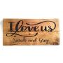 PERSONALIZED I LOVE US, Custom Handcrafted 14 x 7 Wood Sign with Weathered Finish, INCLUDES SAW TOOTH HANGER, WEDDING GIFT, RUSTIC COUNTRY DECOR, BIRTHDAY GIFT, by Heartland Country Decor