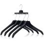 HANGERWORLD 6 Black 8.9inch Plastic Space Saving Closet Travel Multiple Garment Coat Clothes Hangers