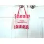 Happy Valentines Day Door Hanger Pillow Polka Dots Red Pink Coral Repurposed Decorative