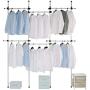 Asunflower Clothes Rack Hanger, Clothes Bar No Drilling 6-Tier Adjustable Garment Rack Heavy Duty Clohthing Organizer System