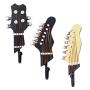 3 PCS Guitar Heads Music Home Resin Clothes Hat Hanger Hook Wall Mounted New
