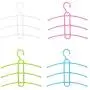 Multi Layers Clothes Hanger Fishbone Type Clothing Towel Storage Rack Closet Wardrobe Space Saver Hanging Rack,Pink,38.5 x 36 cm