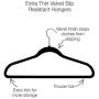 Clothes Black Hangers Velvet Storage Home Reinforced Lightweight Ultrathin Non-Slip Suit Clothes Hanger 200 Pack - Skroutz