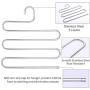 KYCPTNFJ 4 Pack Multi Pants Hangers Rack for Closet Organization,Stainless Steel S-Shape 5 Layer Clothes Hangers for Space Saving