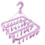 AUNMAS 32 Clips Drying Rack Folding Plastic Clothes Hanger Dryer Windproof Socks Underwear Rack Holder for Home(1#)