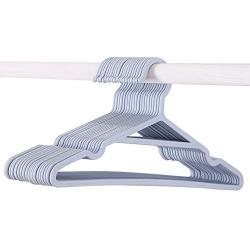Grey990 5pcs Solid Color Non-Slip Plastic Pants Clothes Hanger Home Groove Drying Rack Blue