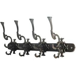 Sungmor Cast Iron Large Wall Hanger - Retro Court Style & 12 Multi Hooks Design - Decorative Wall Mounted Hanging Hooks for Tools,Planters,Coats,Hats,Keys - Great for Indoor Outdoor Wall Decoration