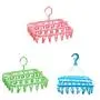 KAN-X Professional 32 Clips Folding Socks Hanger Rack Clothespin Clothes Drying Clip, Laundry Hanging Rack - Nylon Drying Rack, Bra Hangers, Lingerie Rack, Baby Clothes Drying Rack