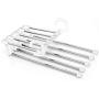 5pcs Random Color 5 Tier Multi-Function Portable Clothes Hanger Pants Racks Trousers Hanger Clothes Storage Drying Hanger Stainless Steel