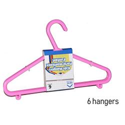 S.E. Kids Hangers- Durable and Slim Plastic Hangers for Kids | Ideal for Everyday Kids Clothing Hanging (Pink, 6)