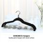 SONGMICS 30-Pack Pants Hangers, 16.7 Inch Velvet Trousers Hangers, with Adjustable Clips, Heavy Duty, Non-Slip, Space-Saving, for Pants, Skirts, Coat, Dresses, Tank Tops, Black UCRF12B30