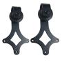SMARTSTANDARD Sliding Barn Door Hardware Hangers 2pcs (Black)(Rhombic Shape Hangers)