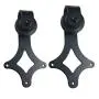 SMARTSTANDARD Sliding Barn Door Hardware Hangers 2pcs (Black)(Rhombic Shape Hangers)