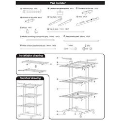 LIYOHENG Foldable 3 Tiers Clothes Airer Indoor Laundry Drying Rack Horse Garment Hanger