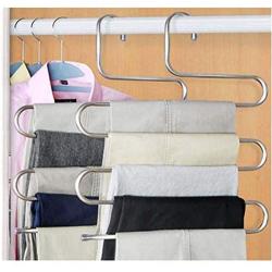 5PC5 Layers S Shape Clothes Hangers Multifunctional Pants Trousers Storage Hangers Cloth Rack Multilayer Cloth Hanger Organizer