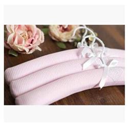 5pcs Random Color 41cm Luxurious Cotton and Linen Fabric Hangers for Clothes Adults Cloth Antiskid Sponge Polyester Hanger
