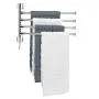 MyGift Wall Mounted Stainless Steel Swivel Towel Bar with 4 Swing Arm Hand Towel Drying Rack