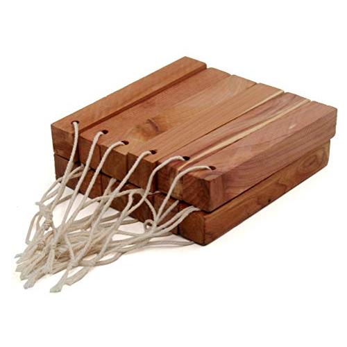 Wahdawn 10 Aromatic Cedar Blocks for Clothes Storage Moth Protection | Organic Cedar Balls Wood Hanger Repellant | Closets Drawers Protector and Freshener