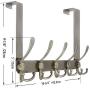 WEBI Over The Door Towel Rack,Over The Door Hook with 5 Triple Hooks for Hanging,Door Hanger Over Door Coat Rack Towel Hanger for Towels,Clothes,Bathroom,Bronze