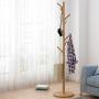 Gotian Wooden Multi-Function Rack Branch Shape Vertical Coat Rack Simple Design Clothes Rack Floor-Standing Hangers Home Bedroom Household