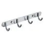 Mellewell Towel Hook Rail Coat Rack 10.7 inches with 4 Heavy Duty Hooks, Strong Bathroom Kitchen Organizer Wall Hanger Hooks, Brushed Stainless Steel, 08001HK04 Mellewell Towel Hook Rail Coat Rack 10.7 inches with 4 Heavy Duty Hooks, Strong Bathroom Kitchen Organizer Wall Hanger Hooks, Brushed Stainless Steel, 08001HK04