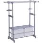 Cypressshop Adjustable Clothes Rack Garment Shelving Unit Hanging Rack Telescopic Rolling Cloth Hanger Storage Shelfs with 4 Drawers Home Furniture Cypressshop Adjustable Clothes Rack Garment Shelving Unit Hanging Rack Telescopic Rolling Cloth Hanger Storage Shelfs with 4 Drawers Home Furniture