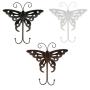 joyMerit Cute Butterfly Wall Door Mounted Clothes Bag Dual Hook Hanger Holder - Black