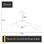 VISMOORE Portable Suit Hanger for Travel Luxury Design with Tie Holder and Reinforce Rotatable Hanger Wings Free Swivel to Different Shoulder Widths, Space Saving Clothes Hangers (White, Suit&Tie)