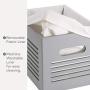 Wooden Storage Boxes - Decorative Closet, Cabinet and Shelf Basket Organizer Lined with Machine Washable Soft Linen Fabric - Gray, Medium