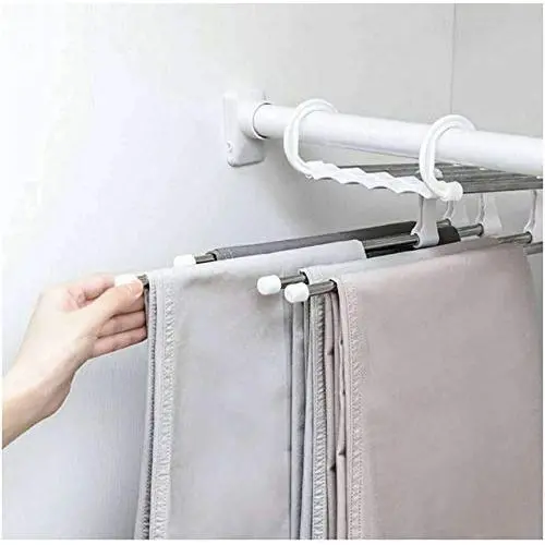 5pcs Random Color Fashion 5 in 1 Pant Rack Shelves Stainless Steel Clothes Hangers Multi-Functional Wardrobe Magic Hanger Space Saving Hangers 5pcs Random Color Fashion 5 in 1 Pant Rack Shelves Stainless Steel Clothes Hangers Multi-Functional Wardrobe Magic Hanger Space Saving Hangers
