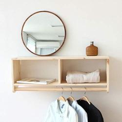 COAT RACK Wall-Mounted Solid Wood, Double-Deck Hall Wall Hanger, Clothes Rail, Porch Bedroom Bathroom