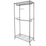 Cypressshop Moveable Portable Metal Garment Rack 36x18x71 Rolling Clothes Hanger Closet Organizer Hanging Shelf Rail Trolley Clothing Shelving Unit Home Furniture Black Color