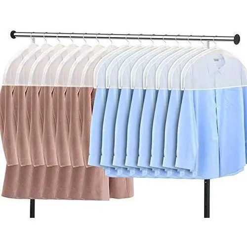 Zilink Shoulder Covers for Clothes (Set of 15) Breathable Garment Dust Covers Protectors with 2" Gusset for Suit, Coats, Jackets, Dress Closet Storage