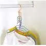 10pcs Random Color Plastic 5 Circle Multilayer Windproof Clothes Hanger Organizer Fixed Holder Storage Racks Buckle Hanger Anti-Slip Home