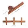 YOYAI Wood Coat Rack Wall Mounted Wall Rack with Hooks Hat Rack Towel Hanger Wood Wall Hooks Hanger with Pegs Entryway Bedroom Bathroom（Black Walnut，3 Hooks）