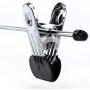HANGERWORLD 6 Chrome 13.4inch Metal Pants Skirt Adjustable Black Non Slip Clip Coat Clothes Garment Hangers with Accessory Hook