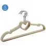 PeiQiH Home Velvet Clothes Hangers 5 Pack, Not-Slip Notched 360掳 Swivel Hook Ultra Thin Space Saving Standard Hangers for Coats Suit Pants-Beige 42x21cm