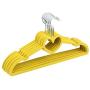 10pcs Random Color Non-Slip Ultra-Thin 360 Degree Swivel Flocked Adult Clothes Hangers with Heart Tie Bar Notched Shoulders for Garment