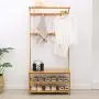 Floor Standing Hat and Coat Rack Clothes Hat Tree Stand Hanger Simple Hall Shoe Rack Combination Living Room GAOFENG (Color : Natural, Size : 90cm) Floor Standing Hat and Coat Rack Clothes Hat Tree Stand Hanger Simple Hall Shoe Rack Combination Living Room GAOFENG (Color : Natural, Size : 90cm)
