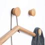 Wall Mounted Decorative Wooden Coat Hook Hat Rack Headphone Scarves Clothes Hanger Organizer Beech,Round,2.36inch,Pack of 3