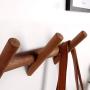 YOYAI Wood Coat Rack Wall Mounted Wall Rack with Hooks Hat Rack Towel Hanger Wood Wall Hooks Hanger with Pegs Entryway Bedroom Bathroom（Black Walnut，3 Hooks）