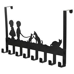 Speciosa New Carton Design Metal Iron Hooks with 8 Hooks Wall Decor Hat Coat Clothes Hangers Storage Rack Key Holder Home Organizer (C)