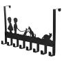 Speciosa New Carton Design Metal Iron Hooks with 8 Hooks Wall Decor Hat Coat Clothes Hangers Storage Rack Key Holder Home Organizer (C)