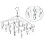 KIPB Stainless Steel Clothes Hangers Double Lines Square Laundry Hanger Clothes Drying Hanger with Clips