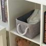 TheWarmHome Grey Linen Storage Basket for Shelves, Storage for Toys,Fabric Organizer Bins