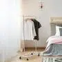 Bextsware Clothes Rack Multi-Function Garment Rack, Heavy Duty Commercial Grade Clothes Rolling Rack on Wheels with Expandable Collapsible Clothing Rack,Holds up to 150 lbs,Chrome